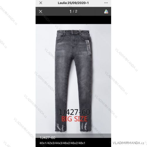 Jeans pants leatherette with zip (40-48) LAULIA JWA20096