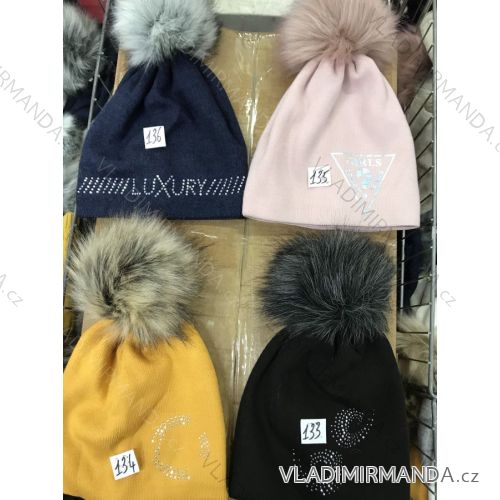 Women's warm winter fleece hat (ONE SIZE) WROBI POLAND PV919036