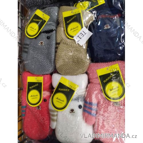 Mittens with fur children's girl and boys (3-8 years) MILAOLI POL219TE9