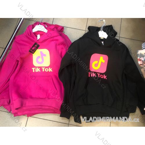 Sweatshirt long sleeve with sequins and hoody infant baby girl (128-164) TUZZY TURKEY MODA TM218117