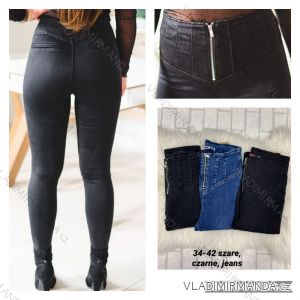 Jeans pants leatherette with zip (XXS-L) LAULIA JWA20108