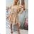 Dress with vertical flounces - dark powder pink