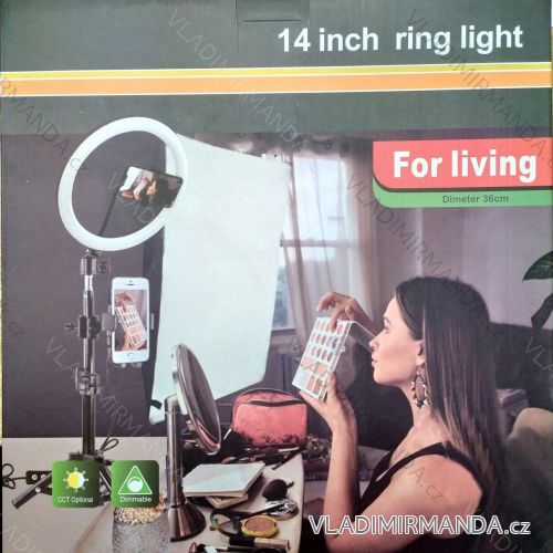 LED ring selfie light 36cm, lamp with stand ELM20013