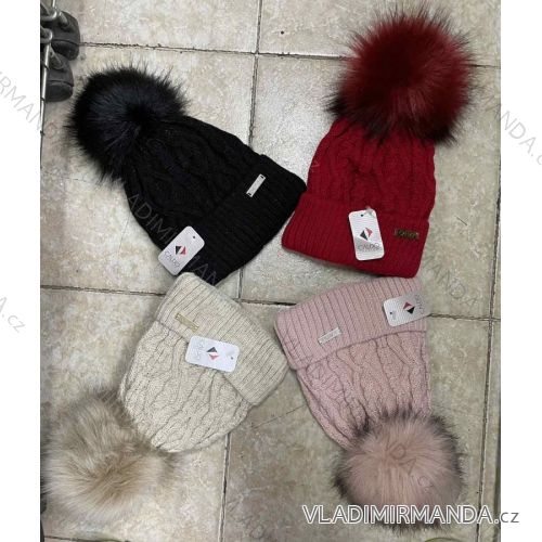 Women's warm winter fleece hat (ONE SIZE) WROBI POLAND PV919036