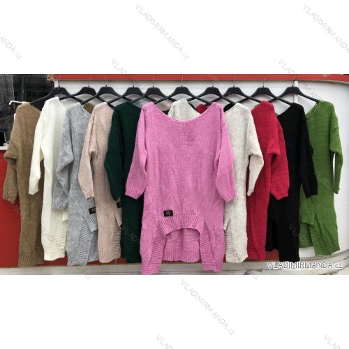 Women's Knitted Warm Long Long Sleeve Sweater (S / M ONE SIZE) ITALIAN FASHION IMWG20209 / DR-5452