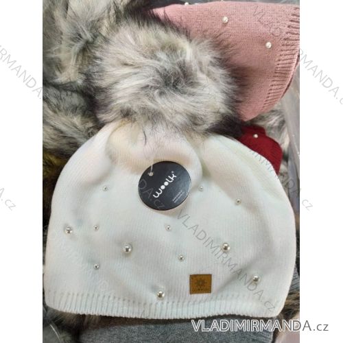 Women's cap with stones (uni) WOOLK POLAND PV417027