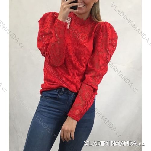 T-shirt long sleeve lace ladies (uni sl) ITALIAN Fashion IMC18019 S/L one size red