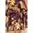 114-13 Flared dress - heart-shaped neckline - Golden leaves