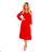 304-3 Chiffon midi dress with a neckline and frill - Red