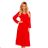 304-3 Chiffon midi dress with a neckline and frill - Red