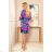 323-1 Comfortable OVERSIZE dress - blue and pink flowers