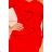 327-2 Elegant dress with a frill and neckline - red