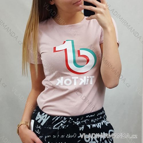 T-shirt short sleeve women's tik tok (uni s / l) ITALIAN FASHION IM420851 S/L one size white