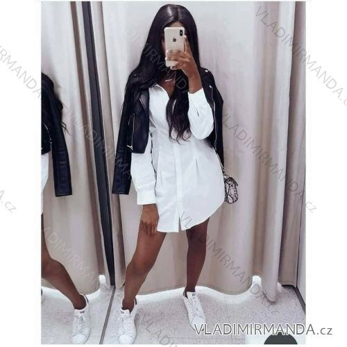 Shirt dress leather elegant women's long (S / M one size) ITALIAN FASHION IMT21009