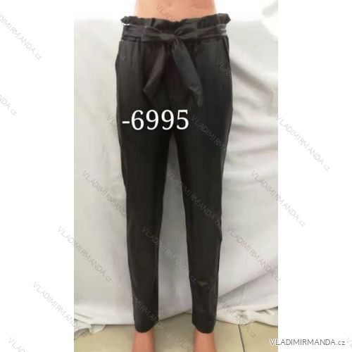 Kalhoty dlouhé koženkové dámské (uni S/M, uni L/XL) Turecká móda TM920enleg-8422