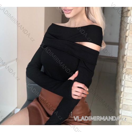 T-shirt elegant long sleeve women (S / M ONE SIZE) ITALIAN FASHION IMWK21004