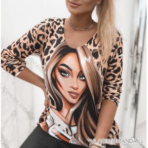 T-shirt elegant long sleeve women (S / M ONE SIZE) ITALIAN FASHION IMWK21008