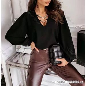 Blouse long sleeve with ruffles women (UNI S / L) ITALIAN FASHION IMK20159