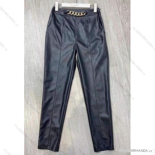 Elegant leatherette pants long women's (UNI S-M) ITALIAN FASHION IMM20130