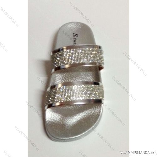 Slippers with summer stones (36-41) T335P/D silver 37