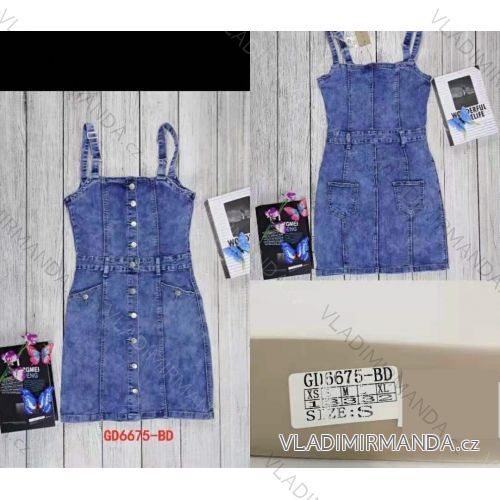 Denim short sleeve dress women (s-xl) GOURD MA120GD6047-J