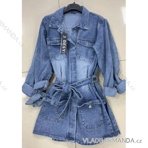 Denim short sleeve dress women (UNI S / M) ITALIAN FASHION IM920010