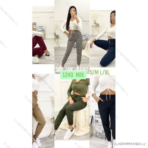 Women's long velvet sweatpants (S-XL) TURKISH FASHION TMWL20633