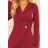 340-3 Assumed dress with buttons and a collar - Burgundy color