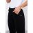 Cotton trousers with piping on pockets, black