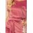 249-4 CASSIE - velvet dress with short sleeves - dirty pink