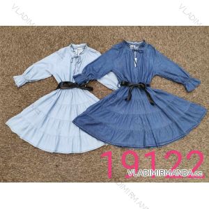 Denim short sleeve dress women (UNI S / M) ITALIAN FASHION IM920010