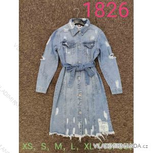 Denim short sleeve dress women (UNI S / M) ITALIAN FASHION IM920010