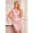 316-6 Lace dress with neckline - dirty pink