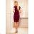 316-7 Lace dress with neckline - plum color