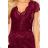 316-7 Lace dress with neckline - plum color