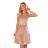 296-7 VICTORIA Trapezoidal dress - velor - dirty pink