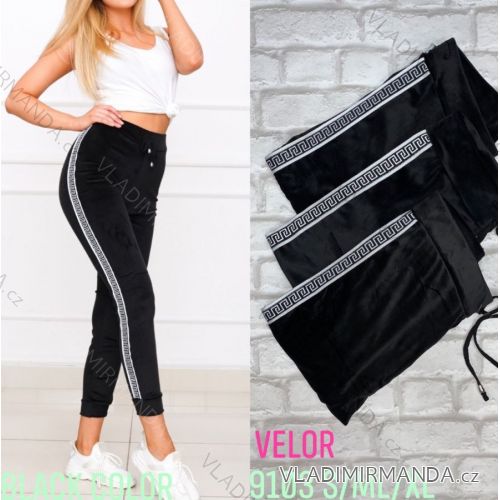 Women's long velvet sweatpants (S-XL) TURKISH FASHION TMWL20633