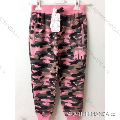 Warm sweatpants for girls and boys camouflage (134-164) KUGO MT0537