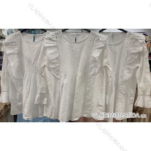 Shirt blouse short 3/4 sleeve lace ladies (UNI SL) ITALIAN FASHION IM13014