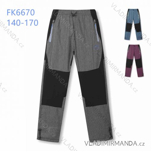 Outdoor canvas trousers with fleece padding for children youth boys (104-134) KUGO F501