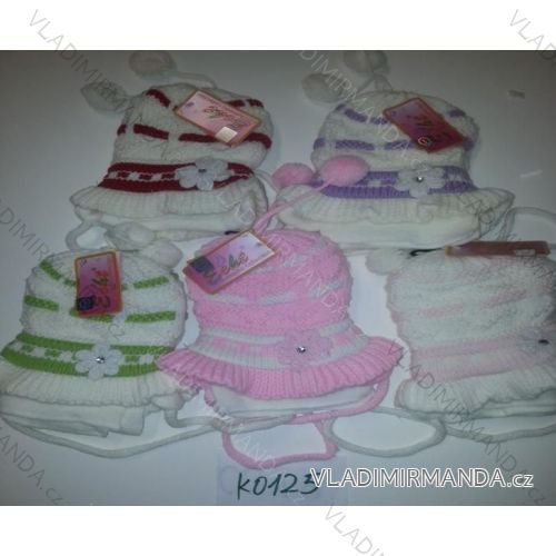 Set of scarf and baby girl's cap (3-5 years) ECHT K0125
