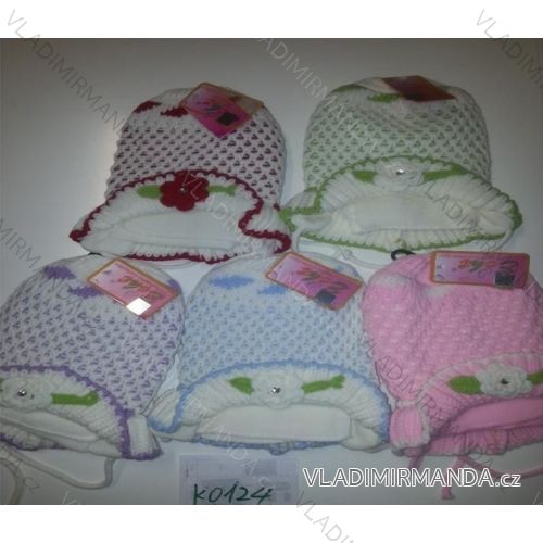 Set of scarves and baby girl caps (3-5 years) ECHT K0124
