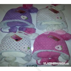 Set of scarf and baby girl caps (3-6 years) ECHT K0157
