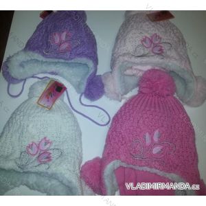 Set of scarf and baby girl caps (3-6 years) ECHT K0152
