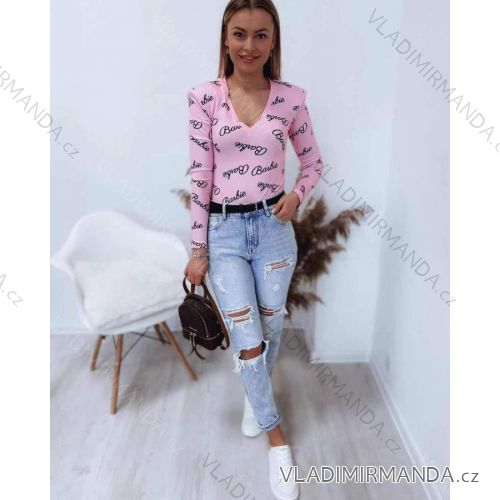 Tričko elegantní dlouhý rukáv dámské (UNI S/M) ITALSKÁ MÓDA IMM20954 white S / M