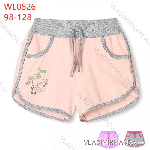 Kraťas shorts with sequins baby teen girl (98-128) KUGO K627