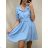 Elegant short-sleeved women's dress (uni s-m) ITALIAN FASHION IM920148 S / M one size béžová