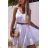 Summer strapless dress with applique for women (UNI S / M) ITALIAN FASHION IMD20414