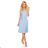 311-8 LILA Pleated dress with short sleeves - bright blue