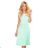 311-9 LILA Pleated dress with short sleeves - Mint color
